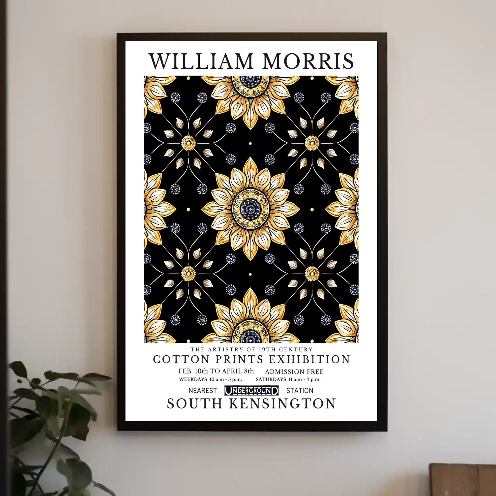 William Morris Cotton Prints Exhibition Poster