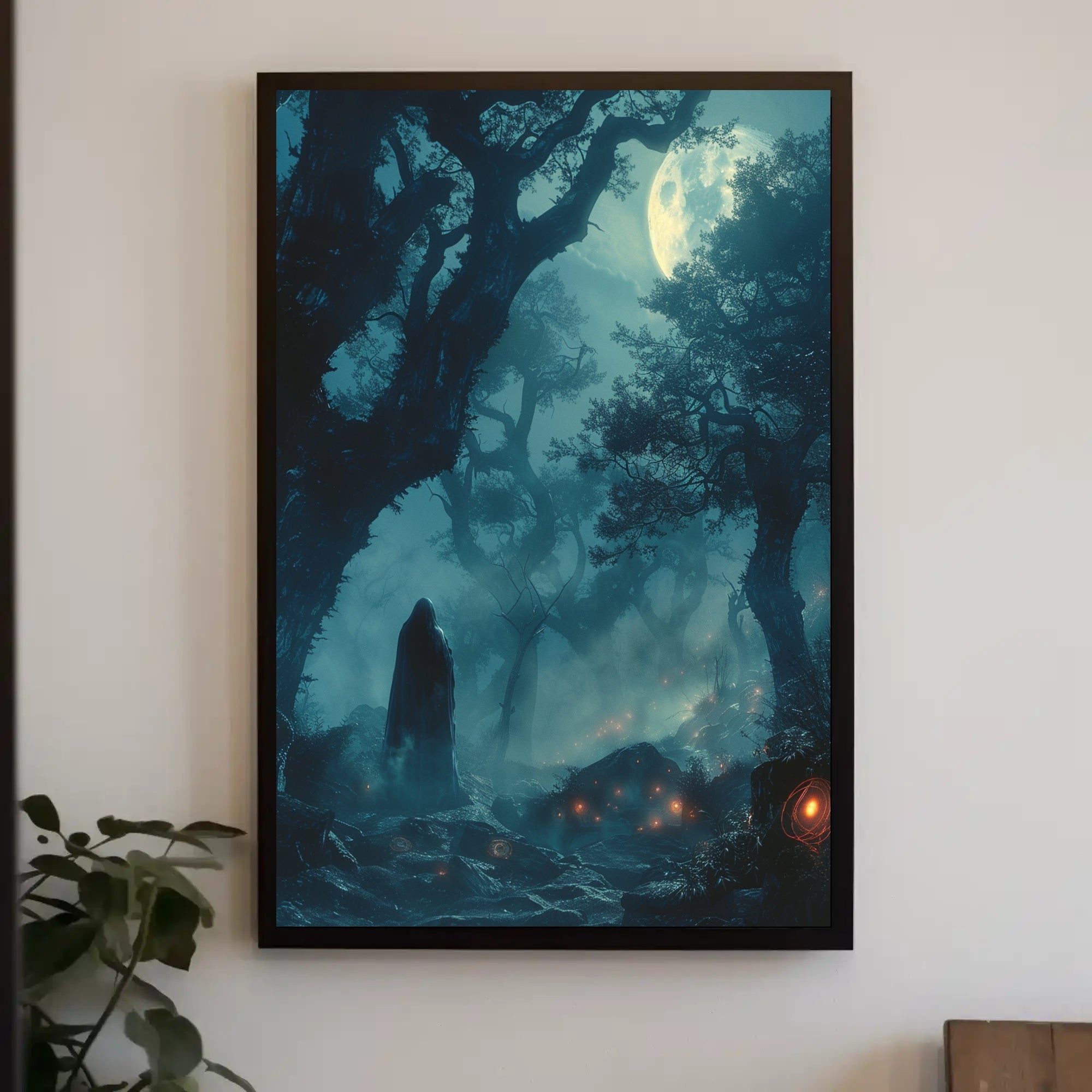 Enchanted Forest Under The Moonlight Art Print Poster PosterGoat