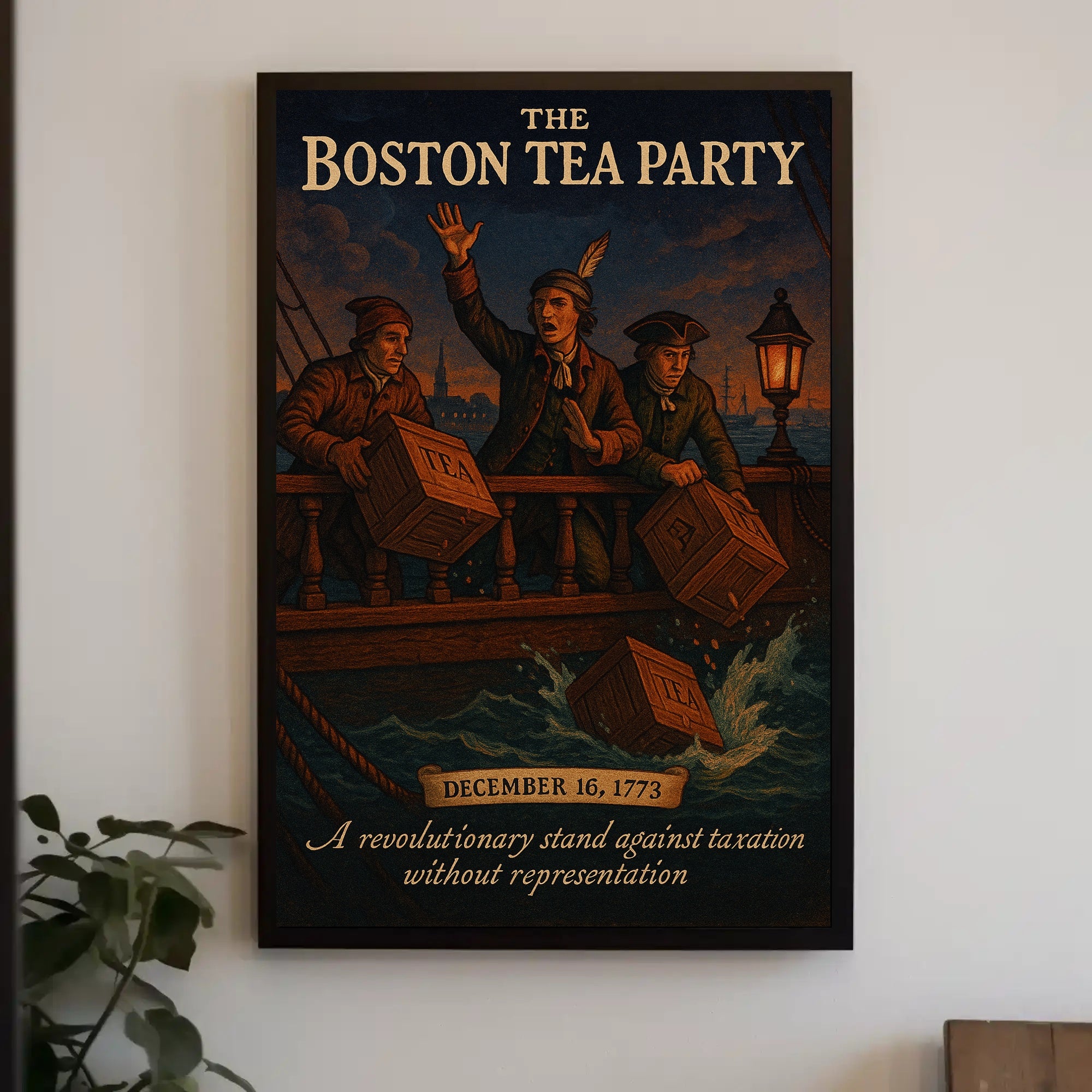 Boston Tea Party Vintage Poster Wall Art