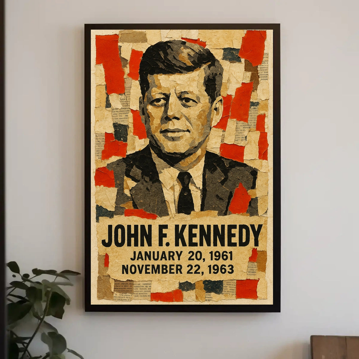 John F. Kennedy 35th President of the United States Layered paper Collage Poster