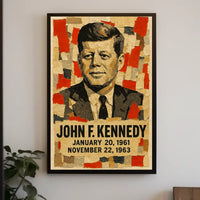 John F. Kennedy 35th President of the United States Layered paper Collage Poster