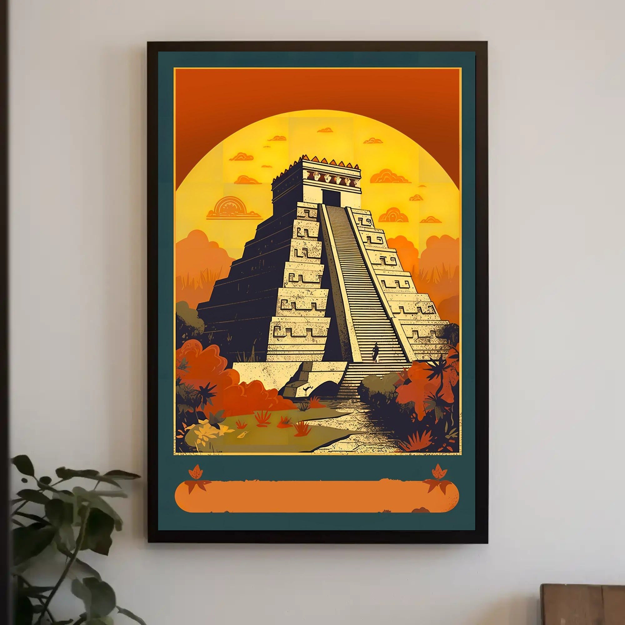 Ancient Pyramid at Sunset Poster