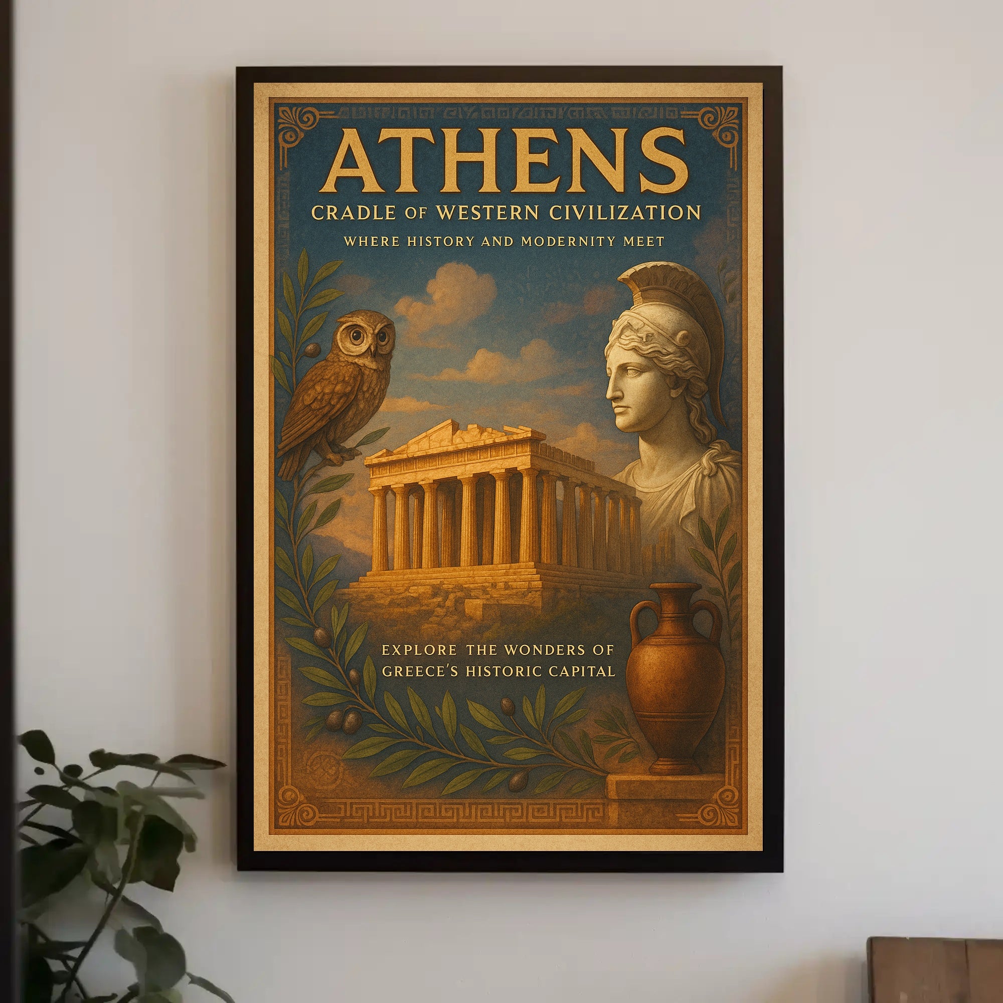 Athens Vintage Artwork Cultural or Heritage Poster