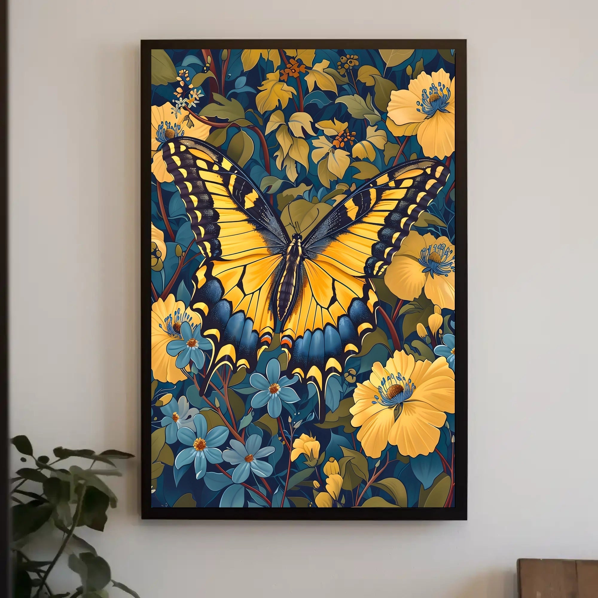 Vibrant Butterfly Floral Paradise Poster