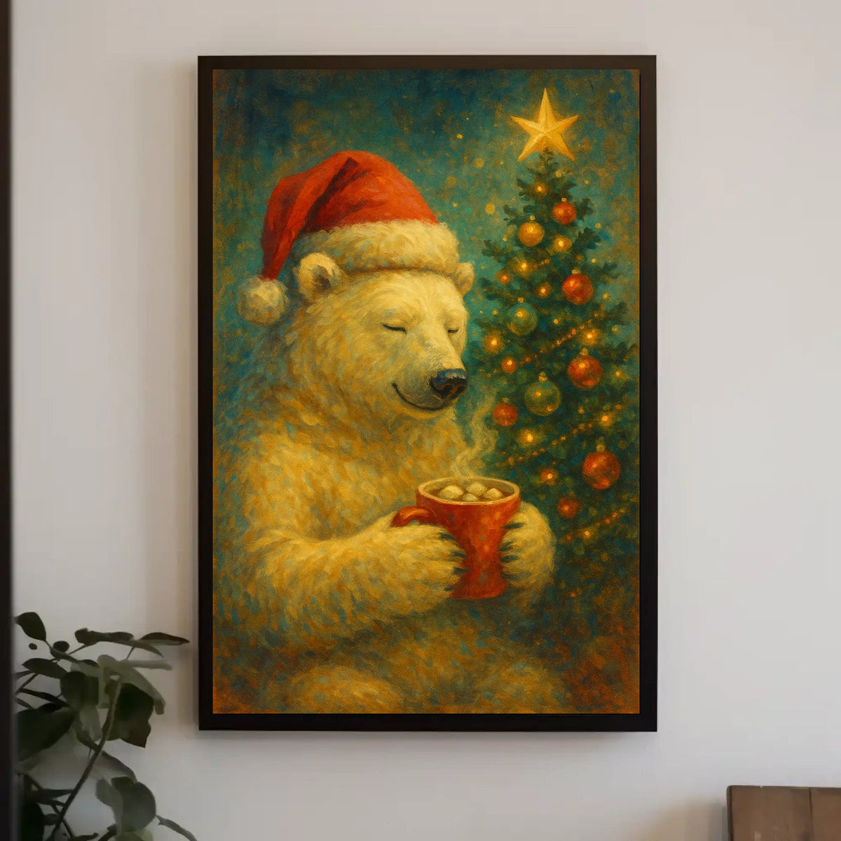 Bear In Winter Forest Landscape Art Print For Wall Decor Museum Quality Gallery Poster