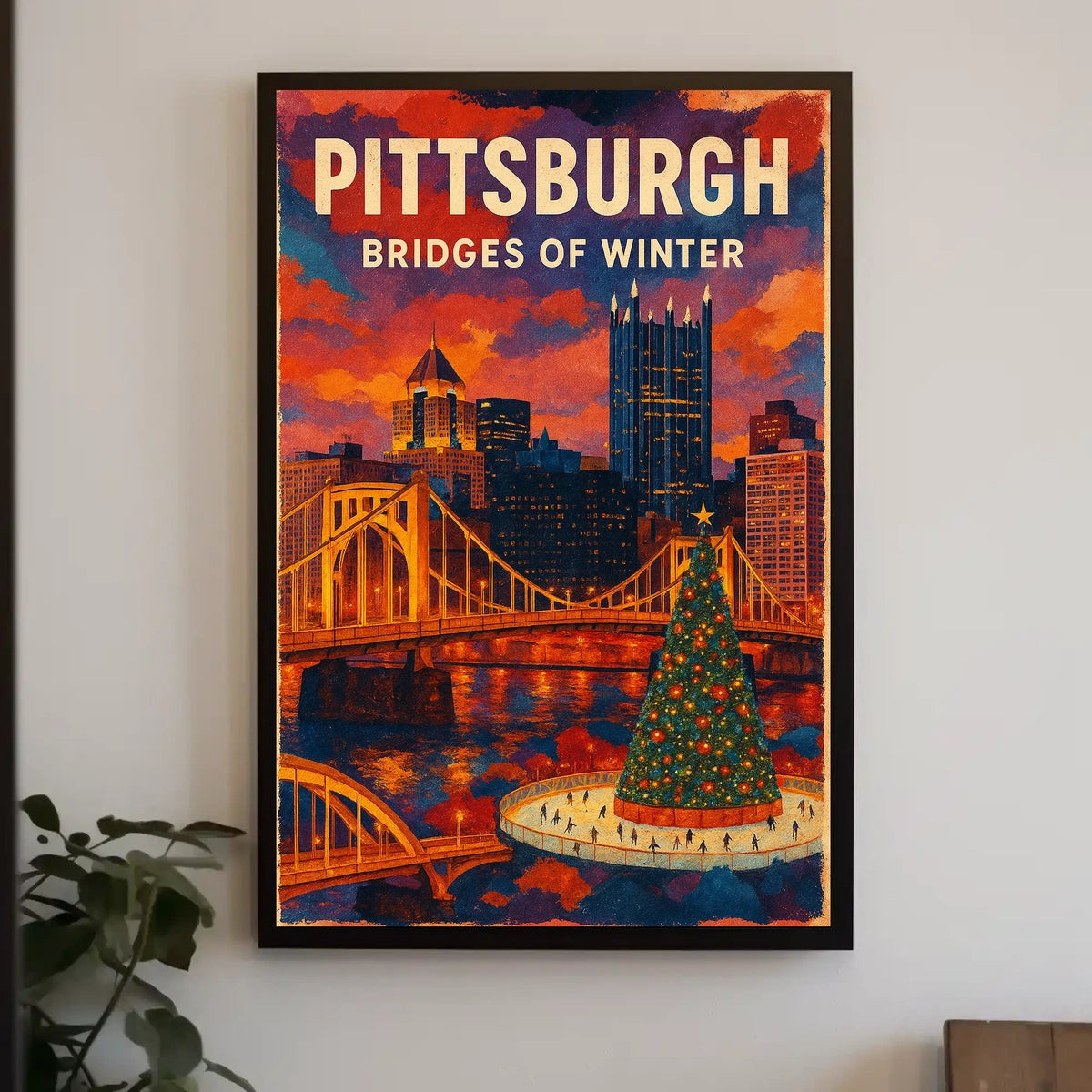 Pittsburgh Bridges of Winter Poster