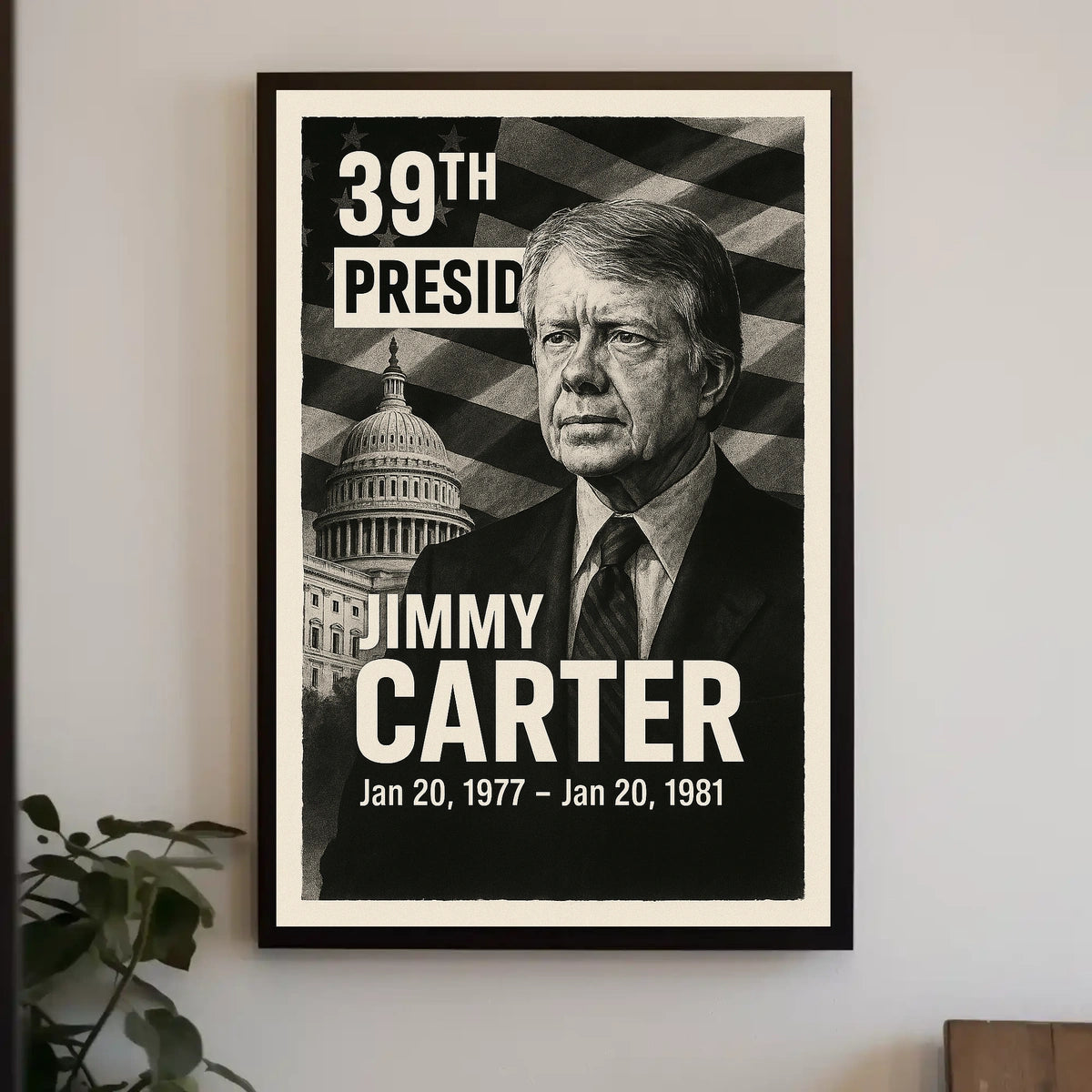 Jimmy Carter 39th President of the United States Digital Montaje Poster