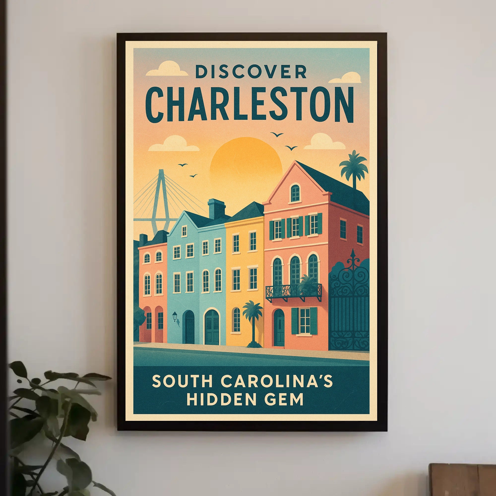 Discover Charleston Vintage Travel Poster