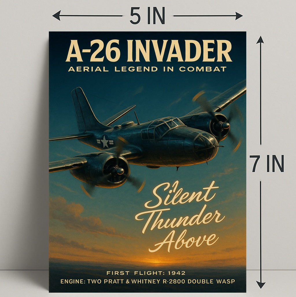 A-26 Invader Vintage WWII Aviation Art Poster