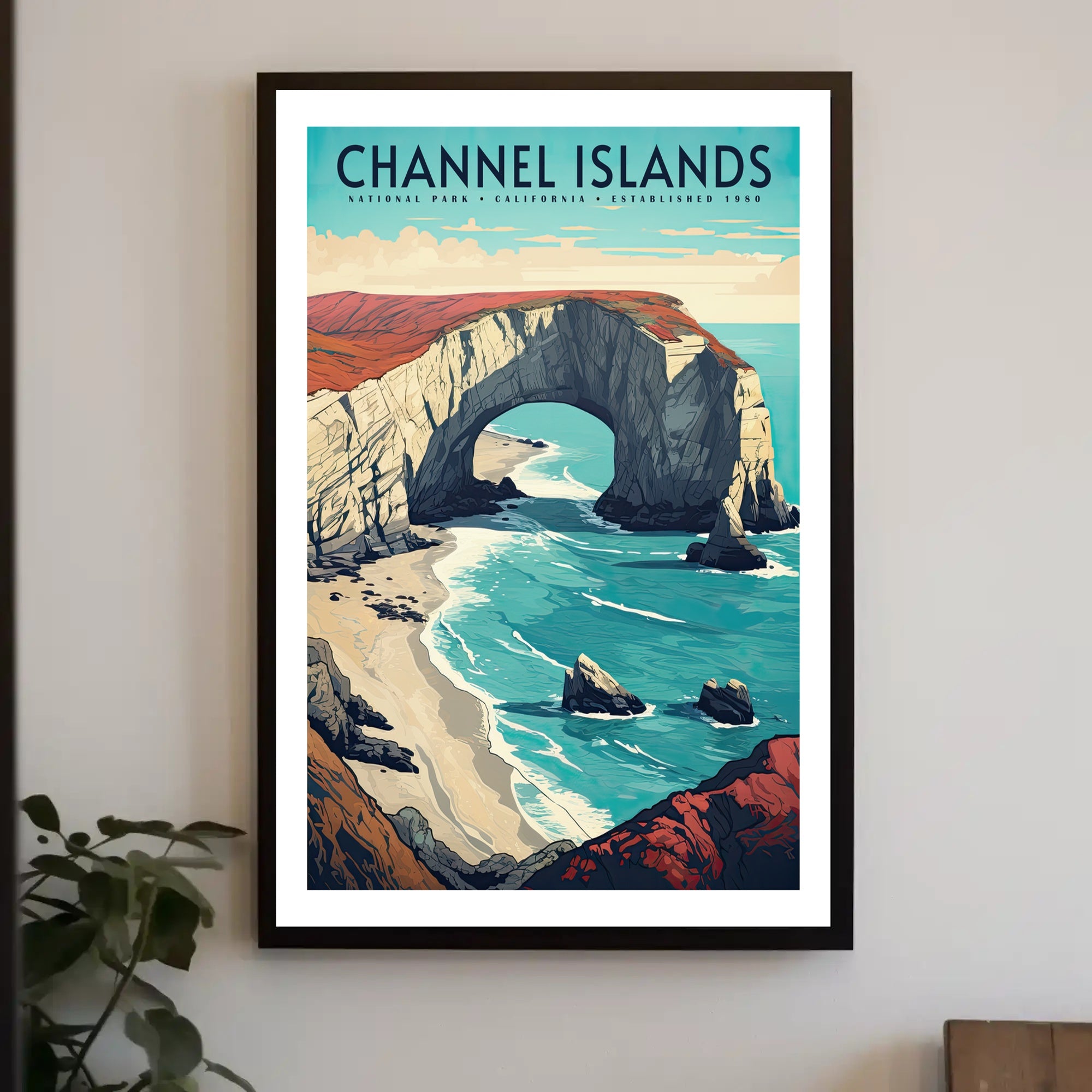 Channel Islands Poster Vintage National Park Print
