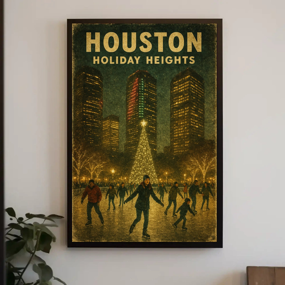 Houston Holiday Heights Poster