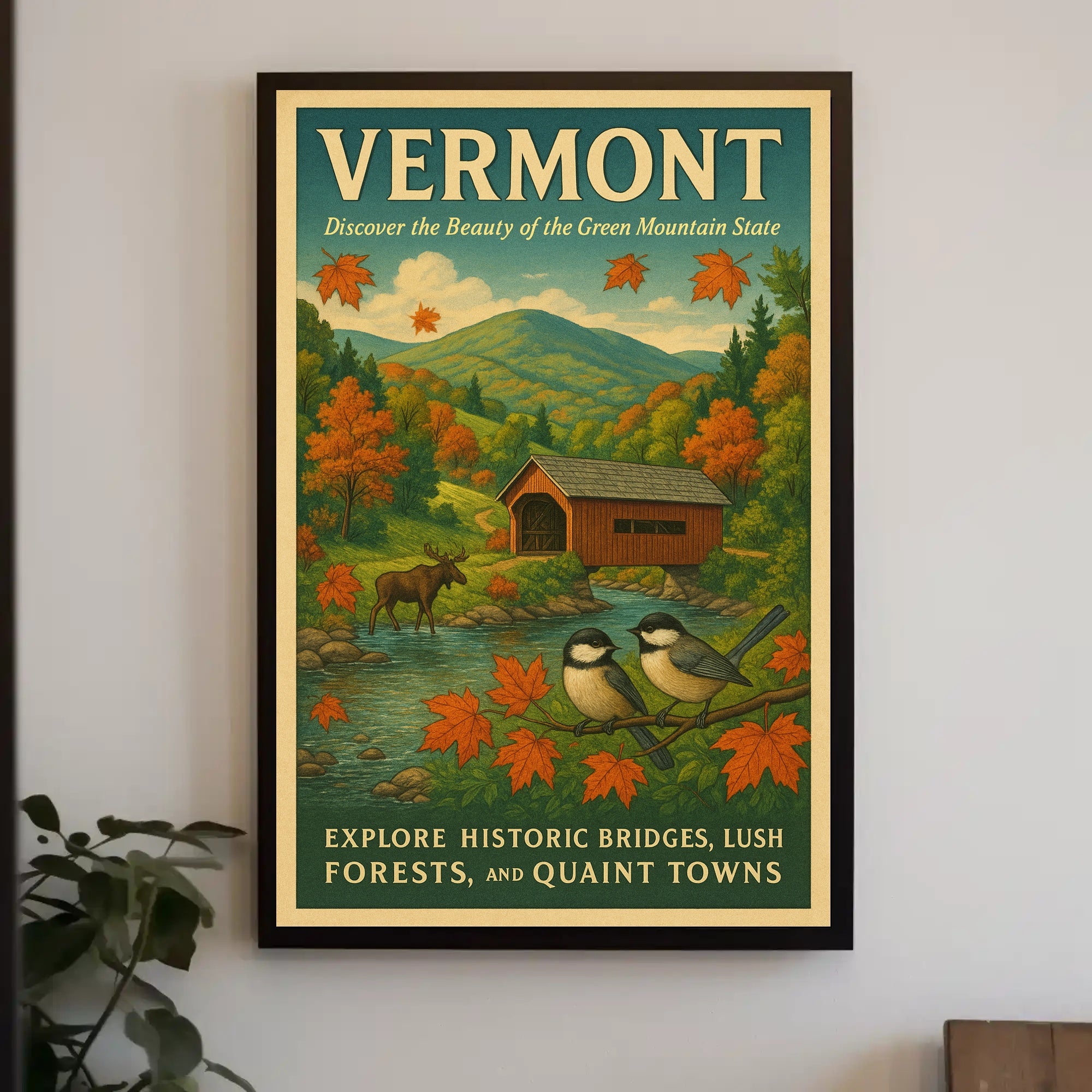 Vermont Charm Wall Art Poster Decor