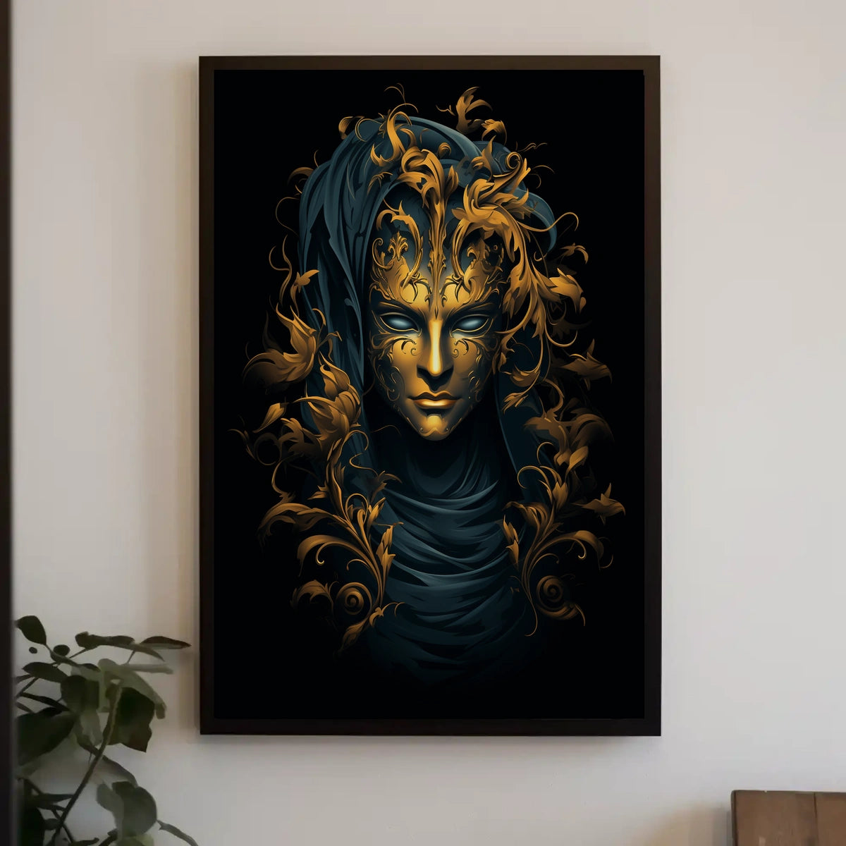 Intricately Designed Floral Mask Fantasy or Mythology Poster