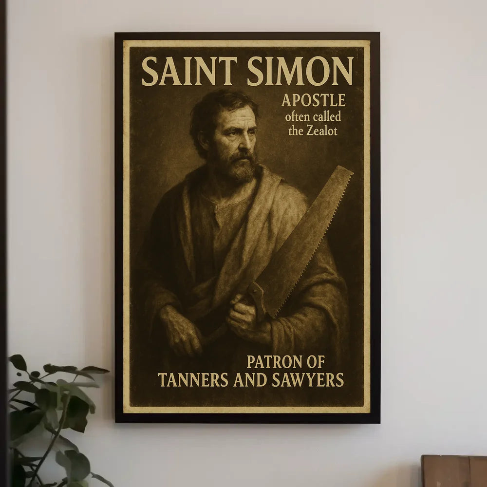 Saint Simon Art Poster, Religious and Historical Portrait Poster