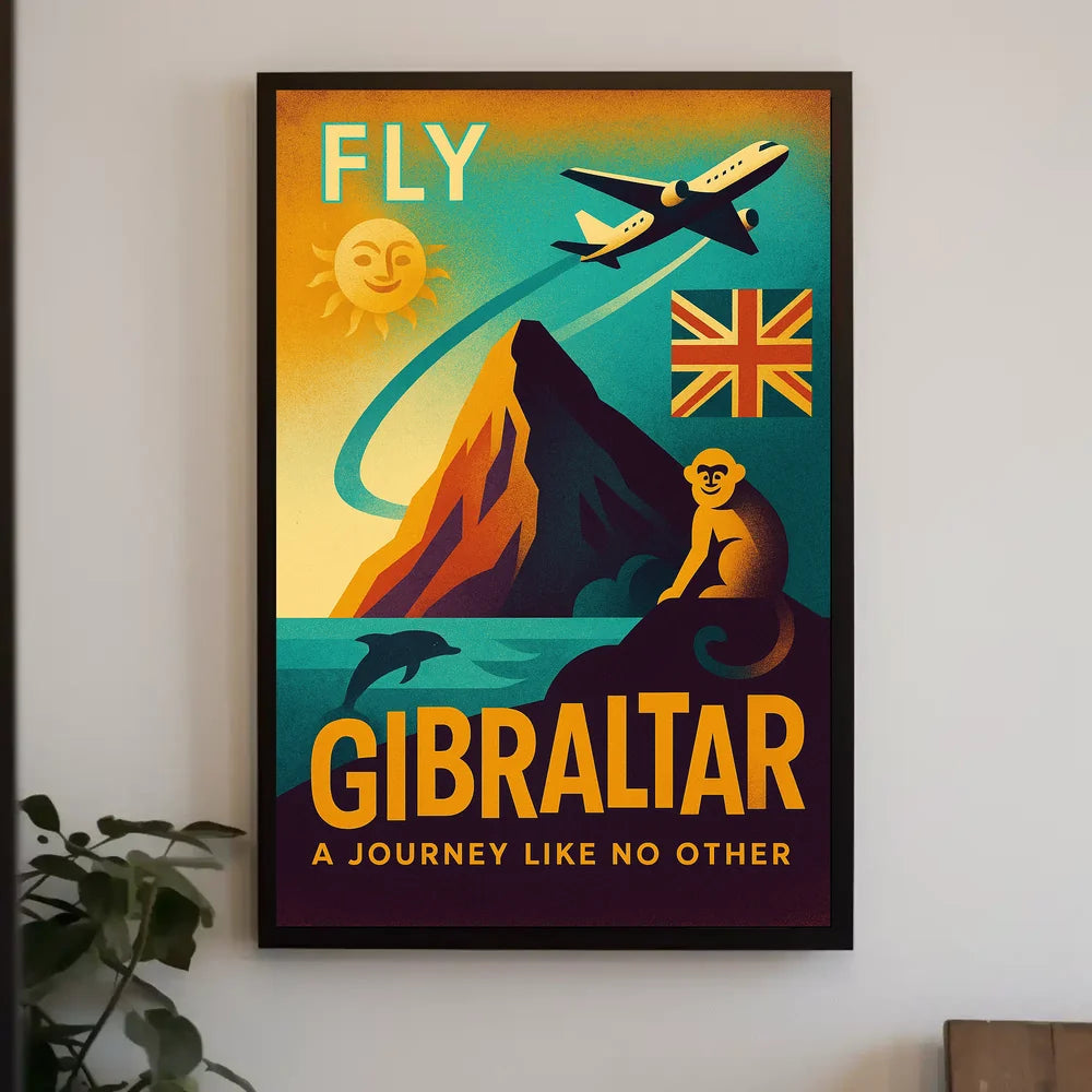 Gibraltar Adventure Vintage Art Travel Poster PosterGoat