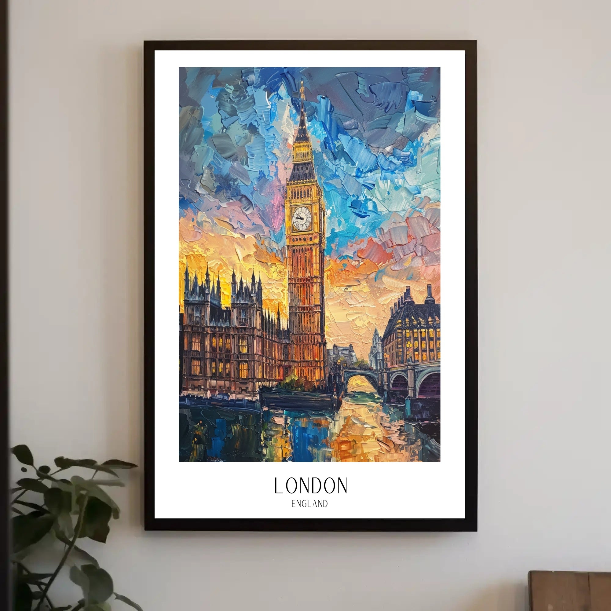 London Sunset Cityscape with Big Ben Urban or Cityscape Poster PosterGoat
