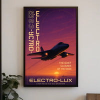 Stealth Jet Silhouette at Sunset Poster