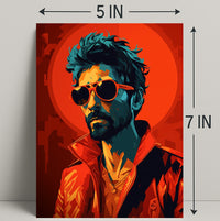 Vibrant Portrait In Red Poster PosterGoat