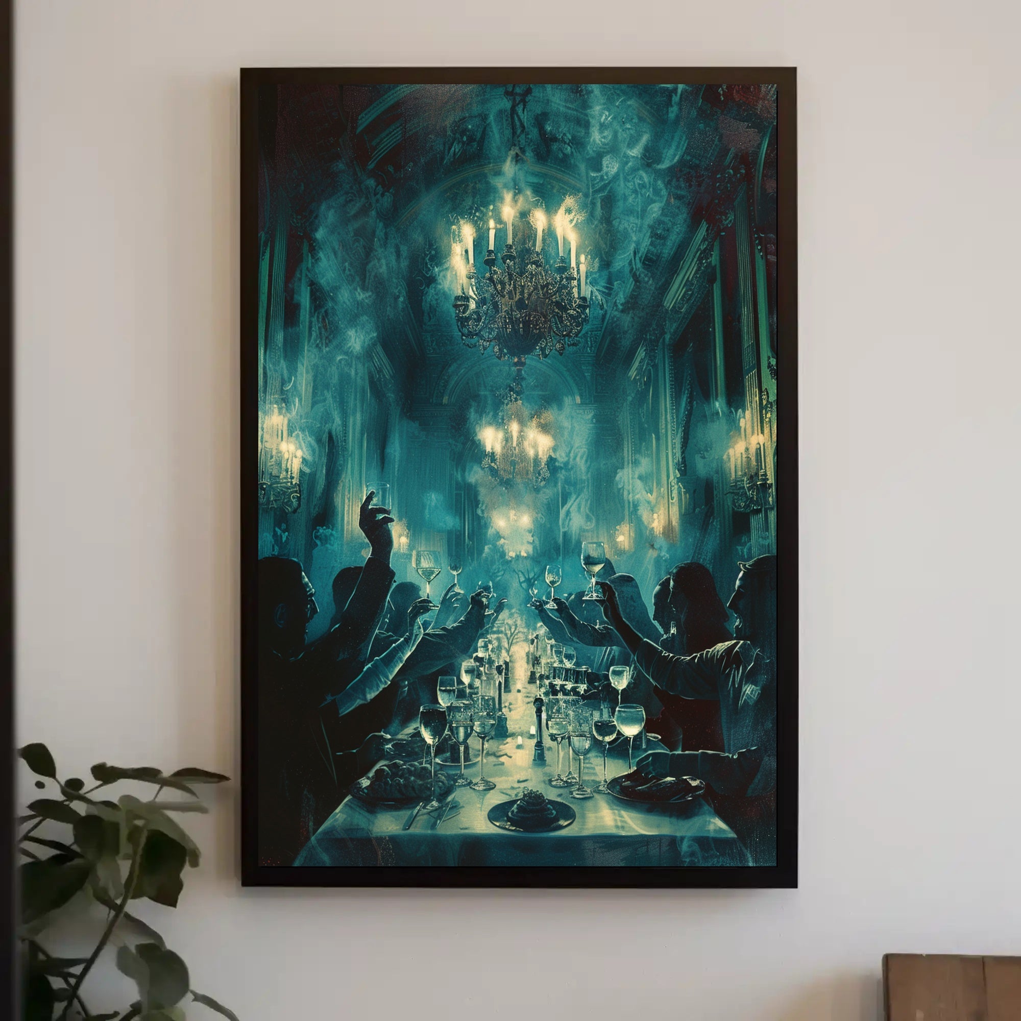 Mystical Gathering in Opulent Banquet Scene Fantasy Poster PosterGoat