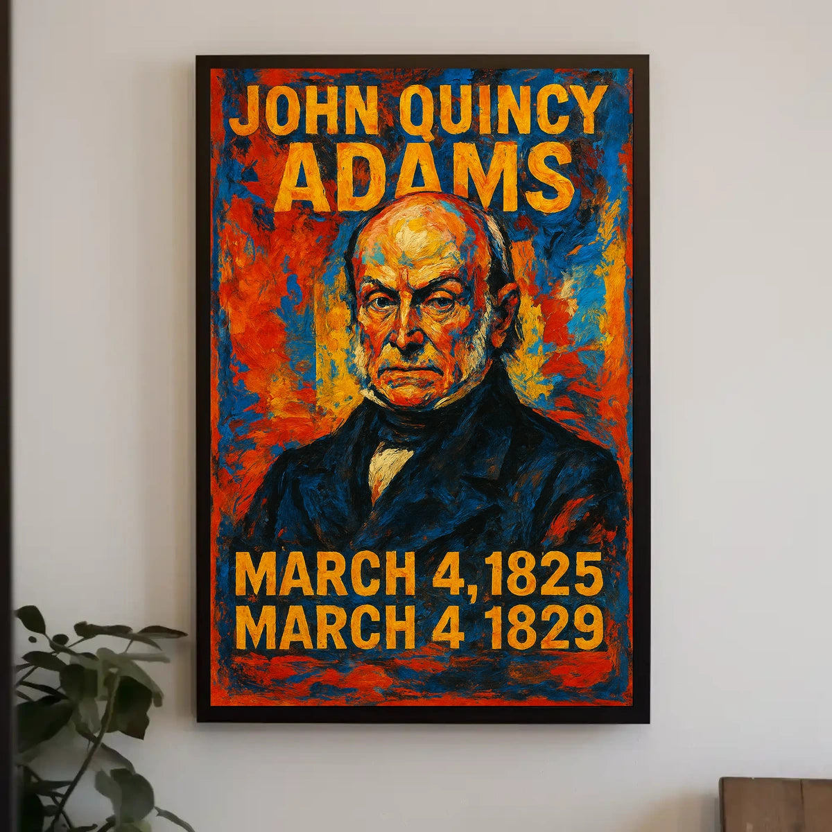 John Quincy Adams 6th President of the United States Glitch Hop Art Poster