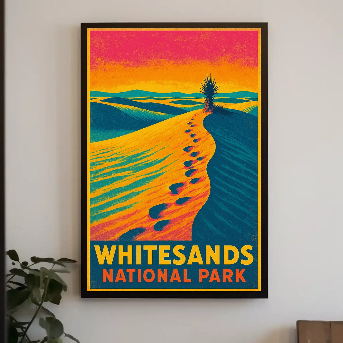Whitesands National Park Vintage Desert Travel Poster