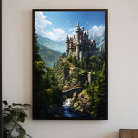 Enchanted Castle In The Mountains Poster PosterGoat