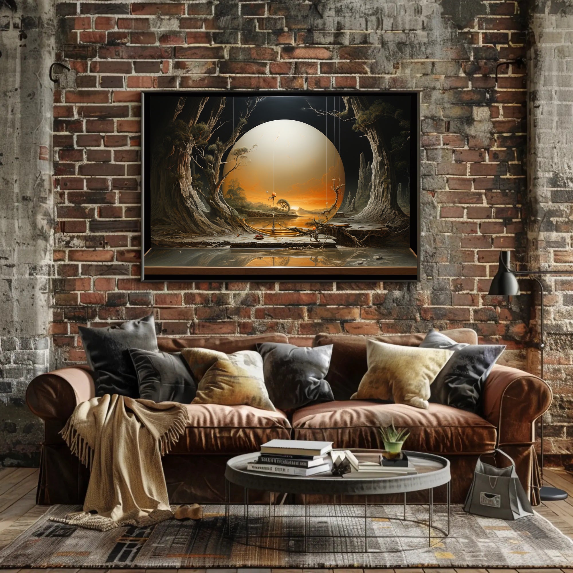 Mystical Landscape with Luminous Orb Fantasy or Mythology Poster
