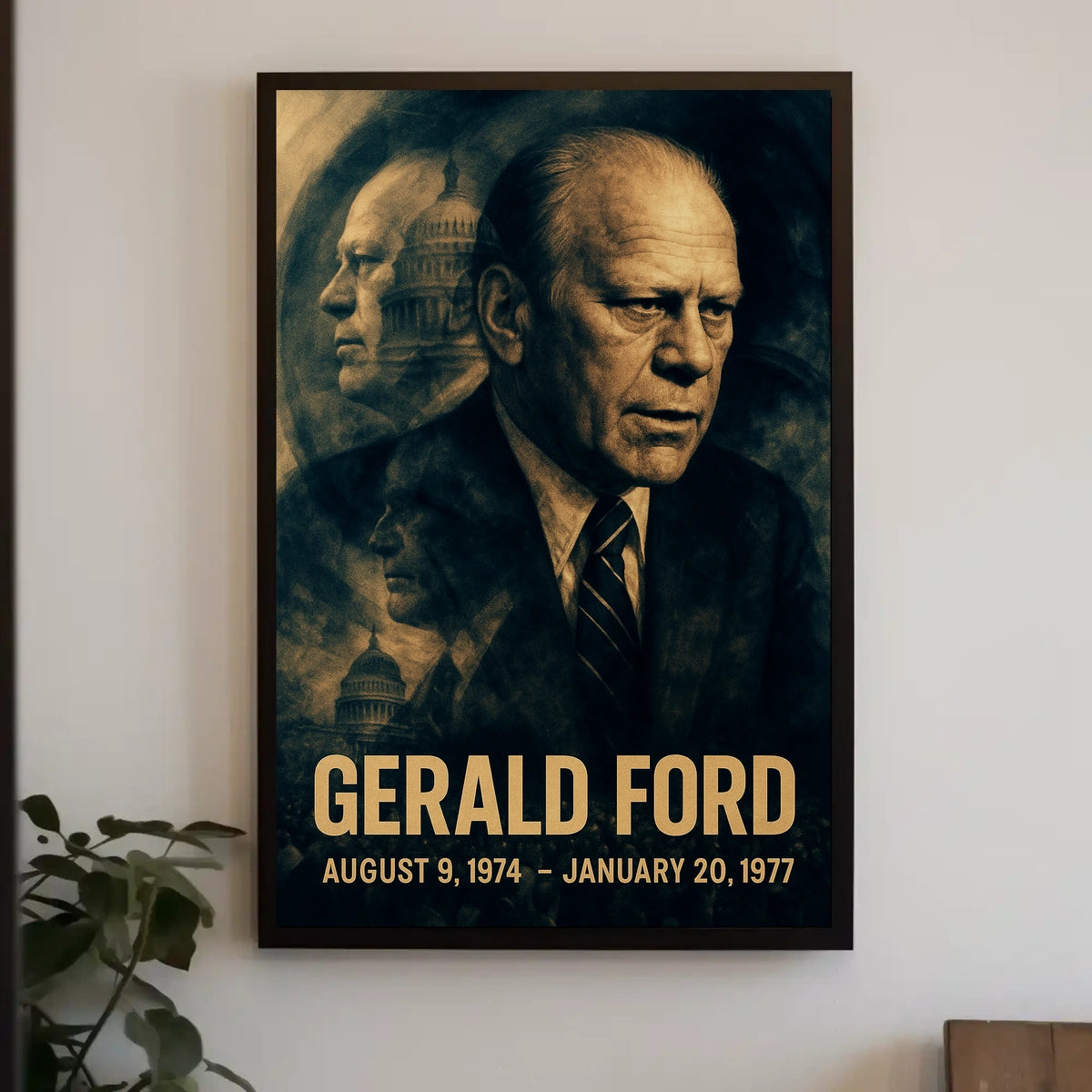 Gerald Ford 38th President of the United States Double Exposure Poster