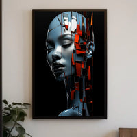 Futuristic Abstract Human AI Art Poster Print
