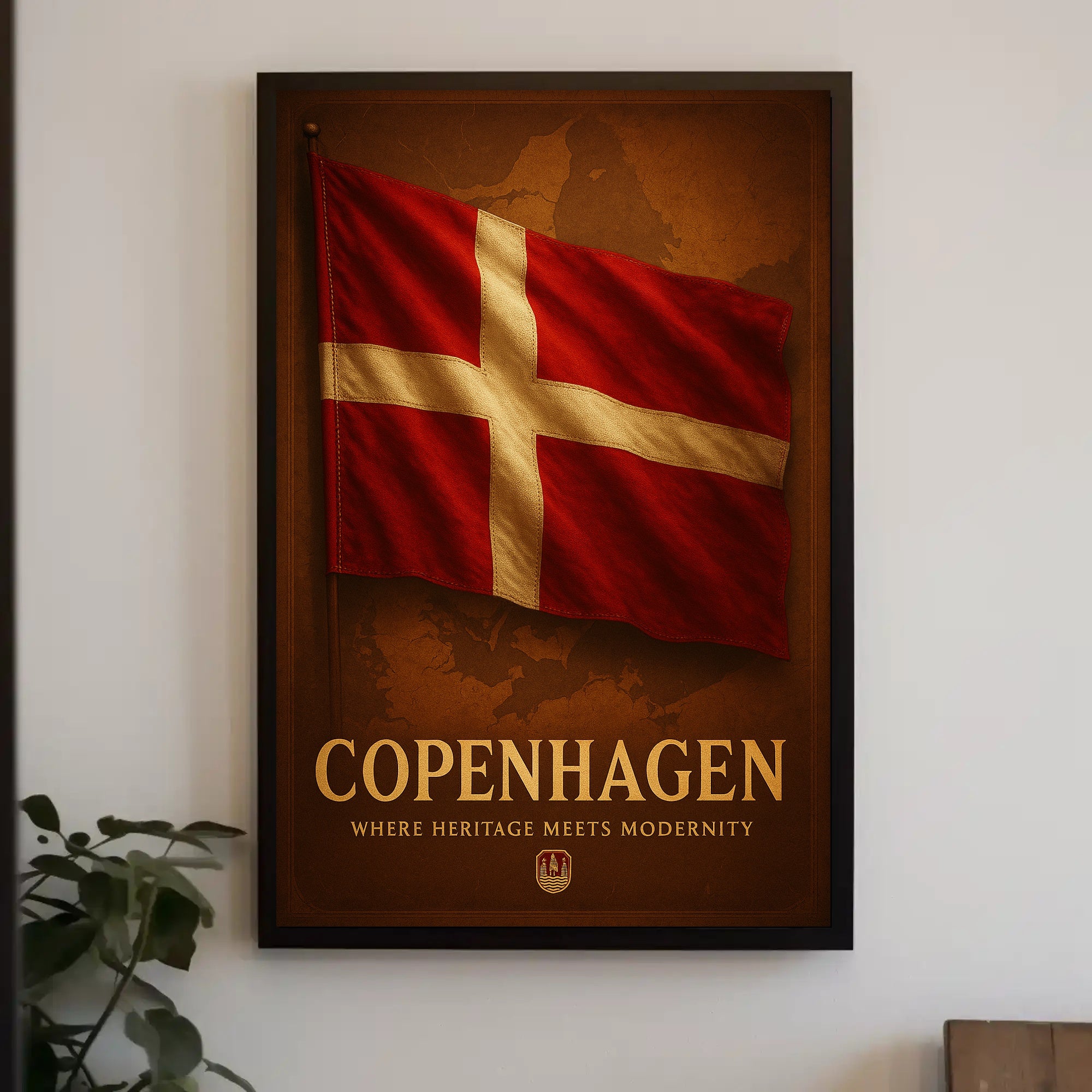 Copenhagen Modern Heritage Danish Flag Cultural or Heritage Poster