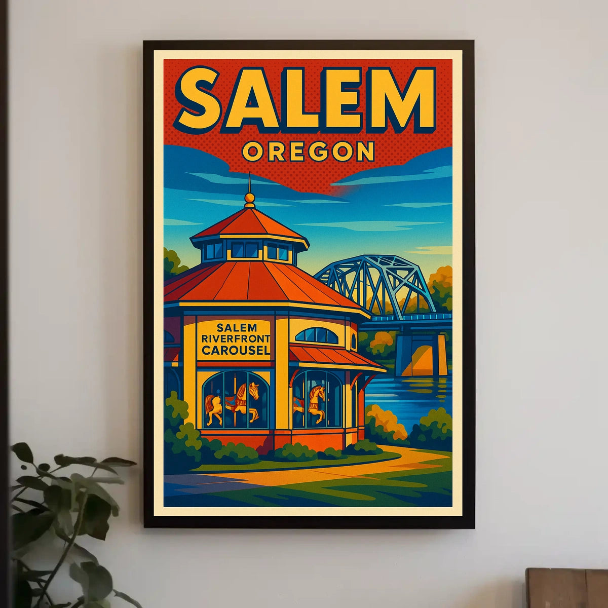 Salem Oregon Riverfront Carousel Poster