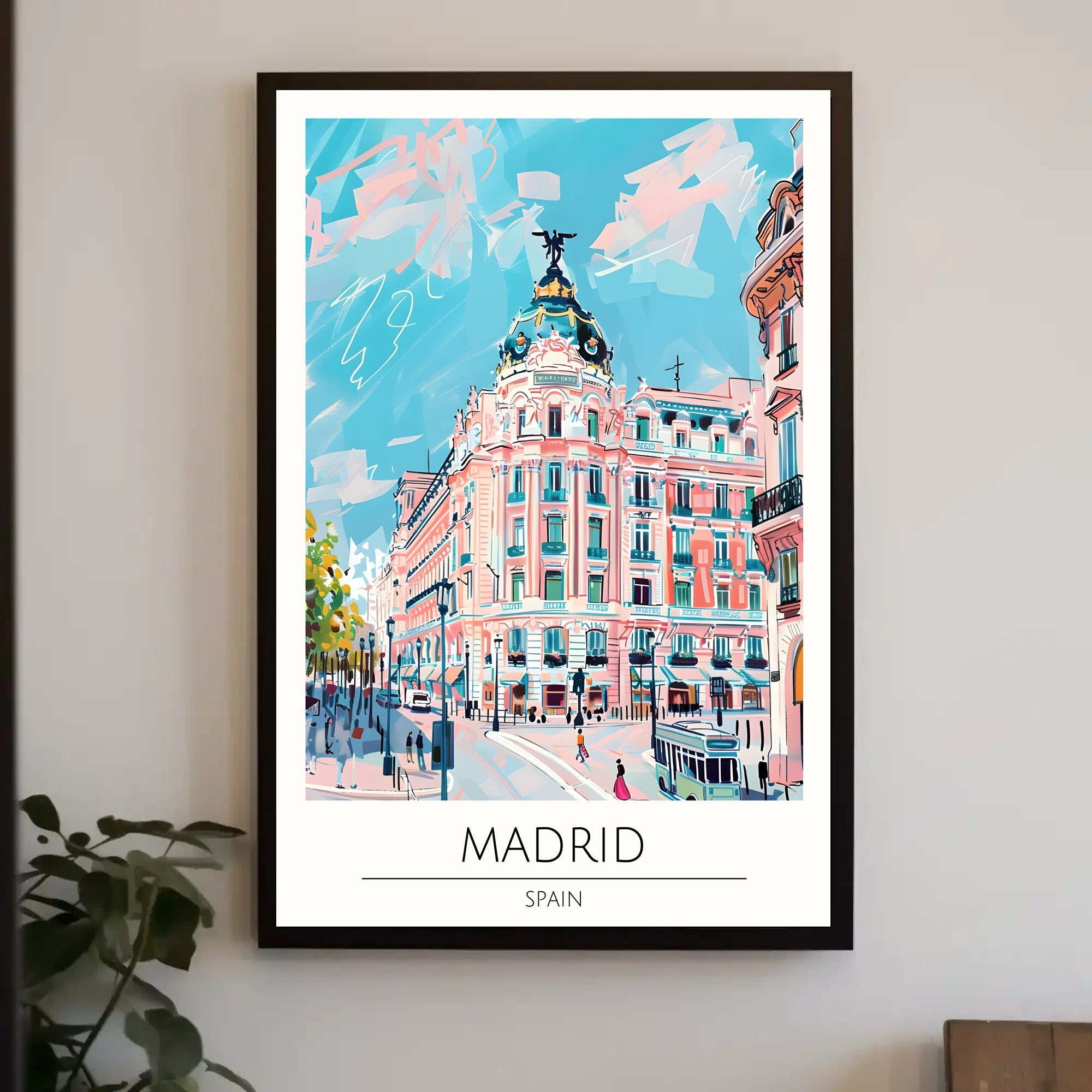 Vibrant Streets of Madrid Poster PosterGoat