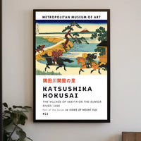 Katsushika Hokusai The Village of Sekiya on the Sumida River Poster