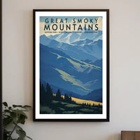 Great Smoky Mountains Scenic Poster Wall Art