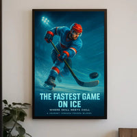 Dynamic Ice Hockey Action Scene Sports Poster PosterGoat