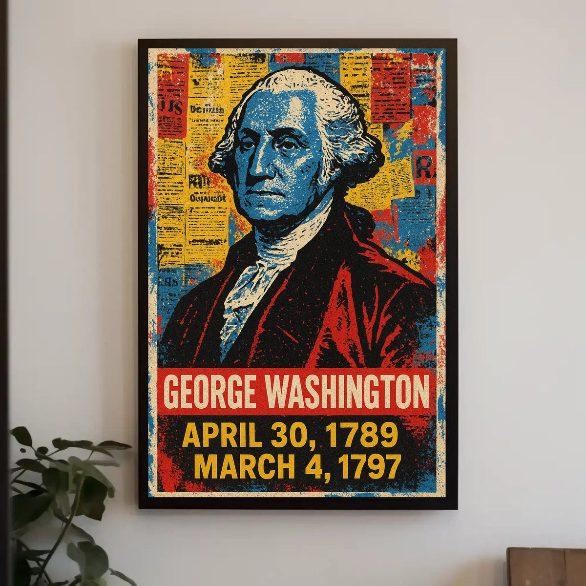 George Washington 1st President of the United States Street Art Mashup Poster