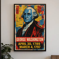 George Washington 1st President of the United States Street Art Mashup Poster