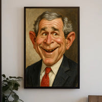 George H. W. Bush Caricature Poster PosterGoat