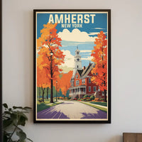 Serene Autumn Scene in Amherst Travel Poster
