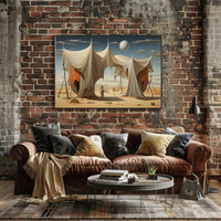 Surreal Desert Dreamscape in Futuristic Sci-Fi Poster