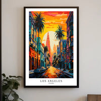 Los Angeles Vibrant Urban Scene Art Print - Urban or Cityscape Poster PosterGoat