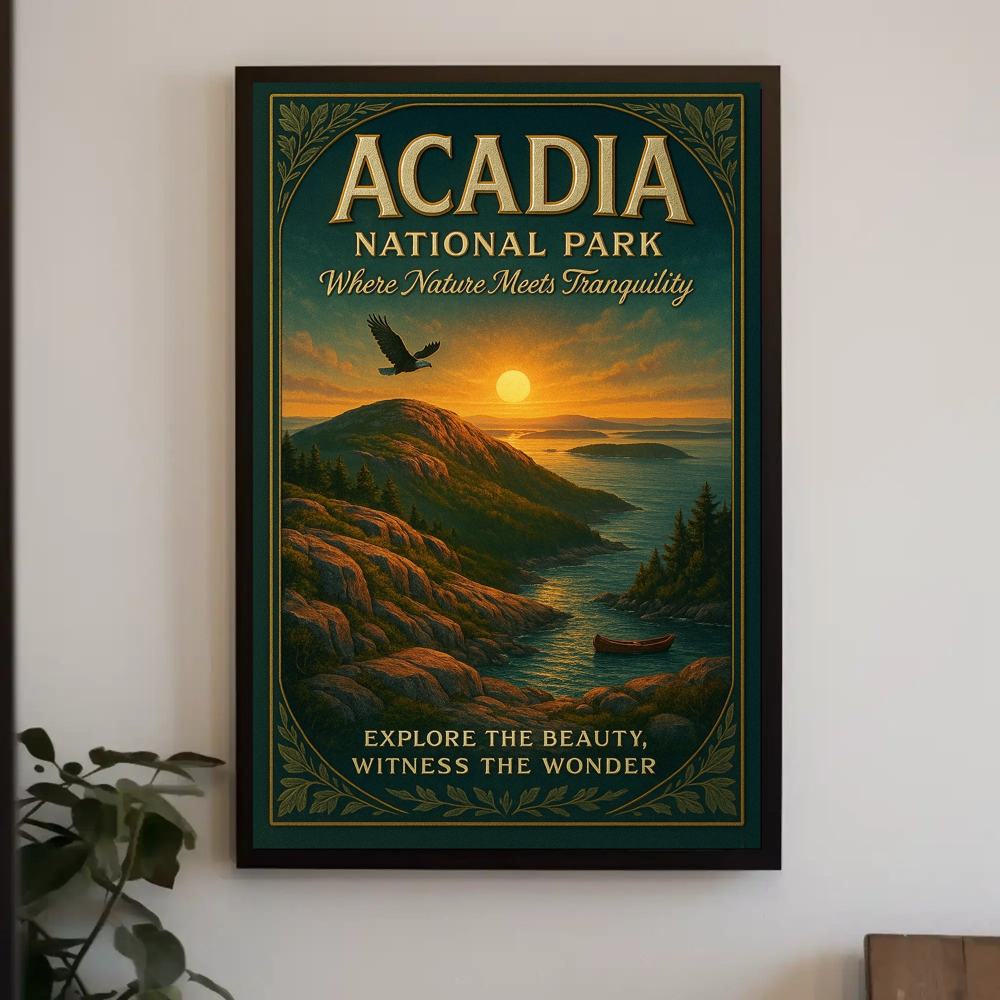 Serene Sunset Over Acadia National Park Landscape Poster