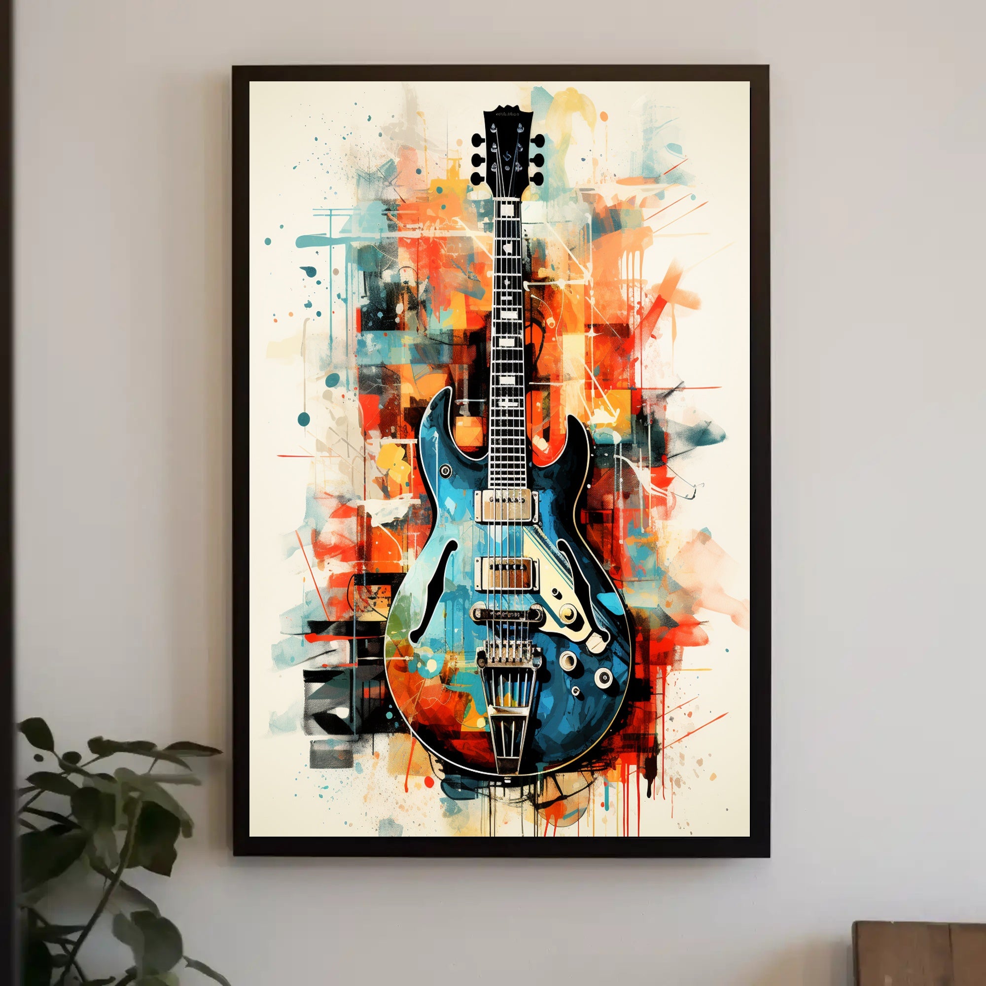 Vibrant Guitar Art Poster