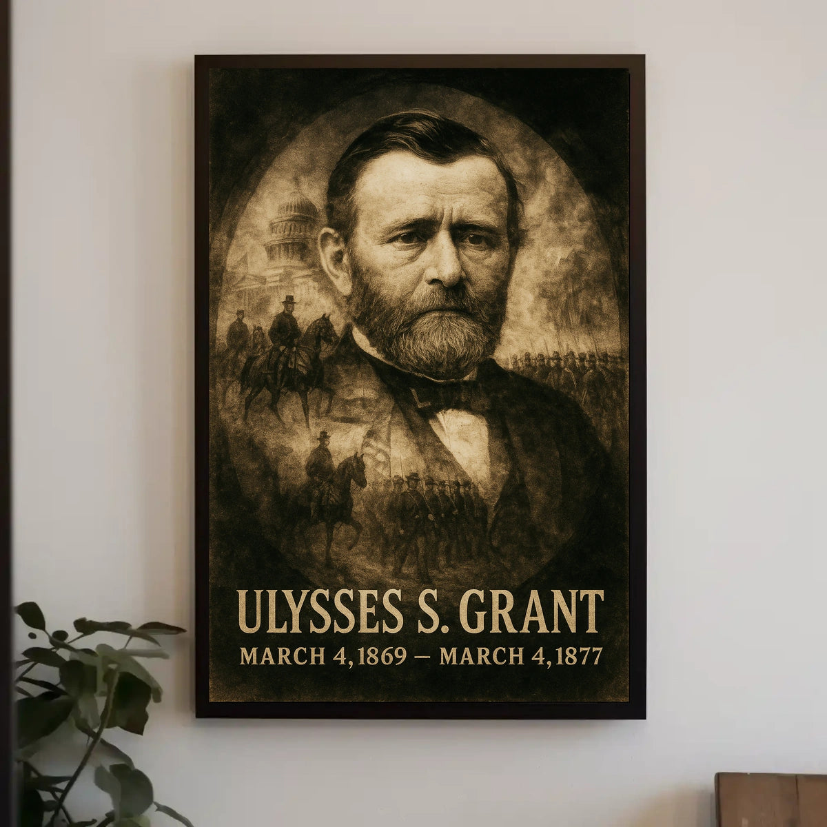 Ulysses S. Grant 18th President of the United States Double Exposure Poster