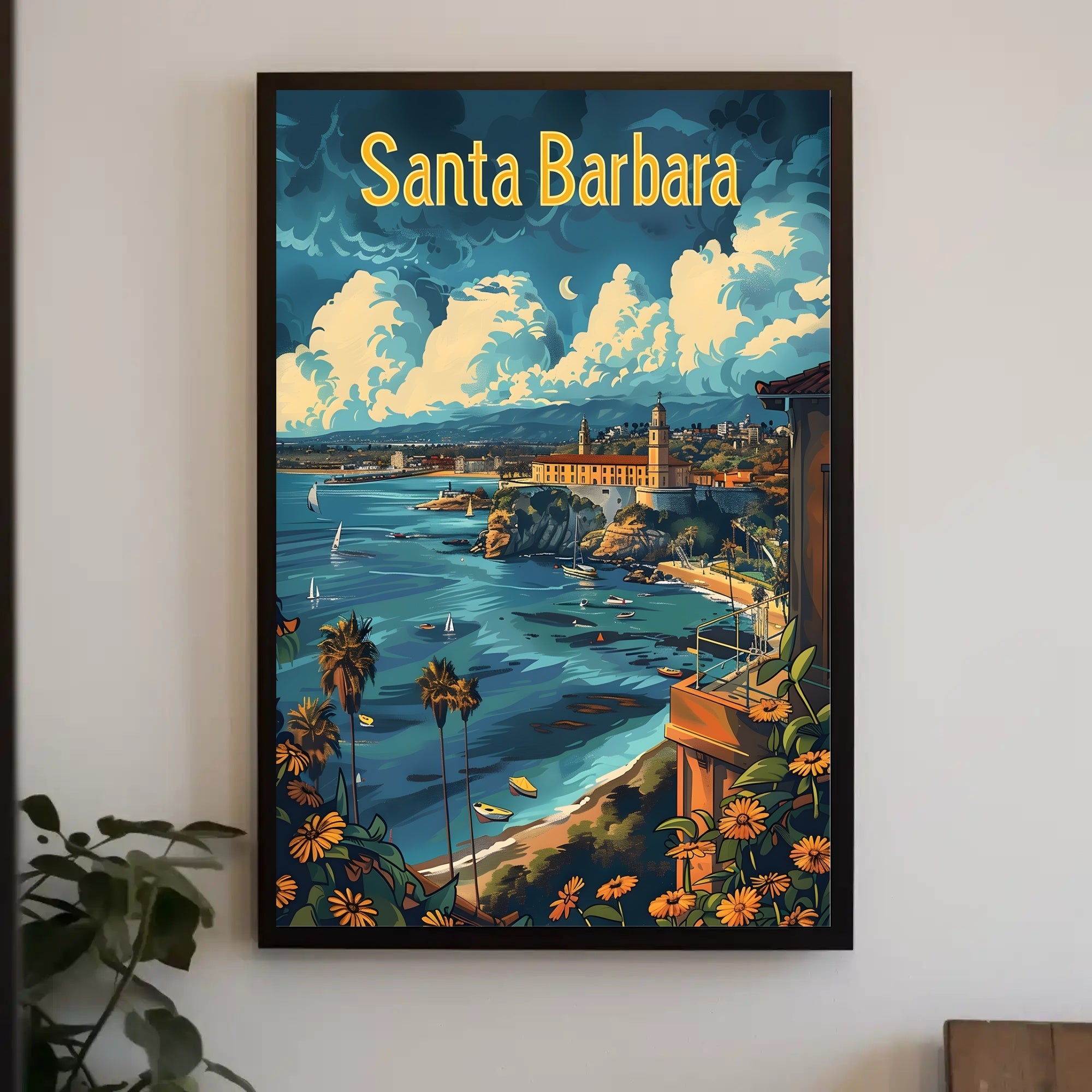 Santa Barbara Coastal Charm Travel Poster
