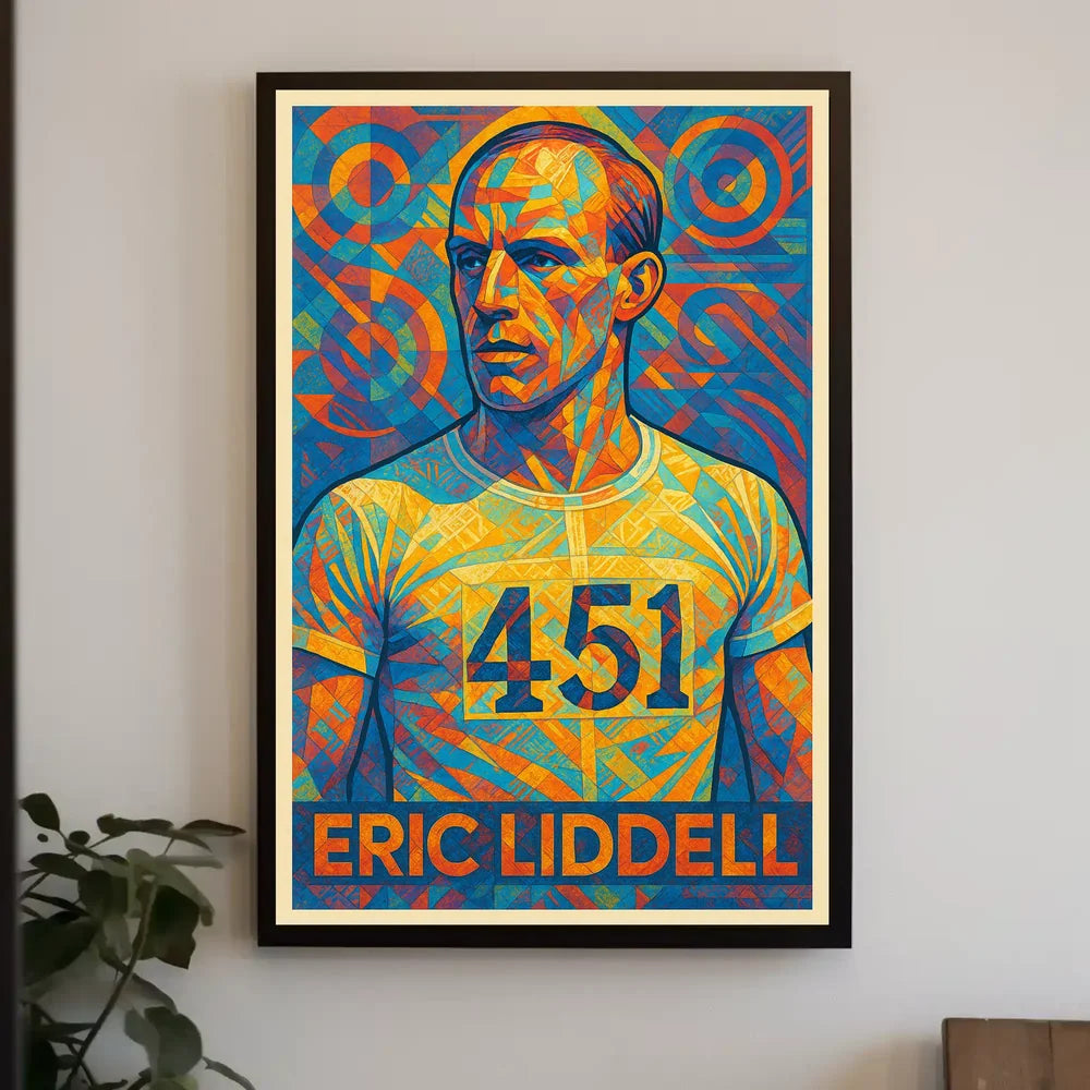 Eric Liddell 451 Geometric Portrait Art Poster