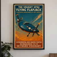 Vought XF5U Flying Flapjack Poster Vintage Aviation Art