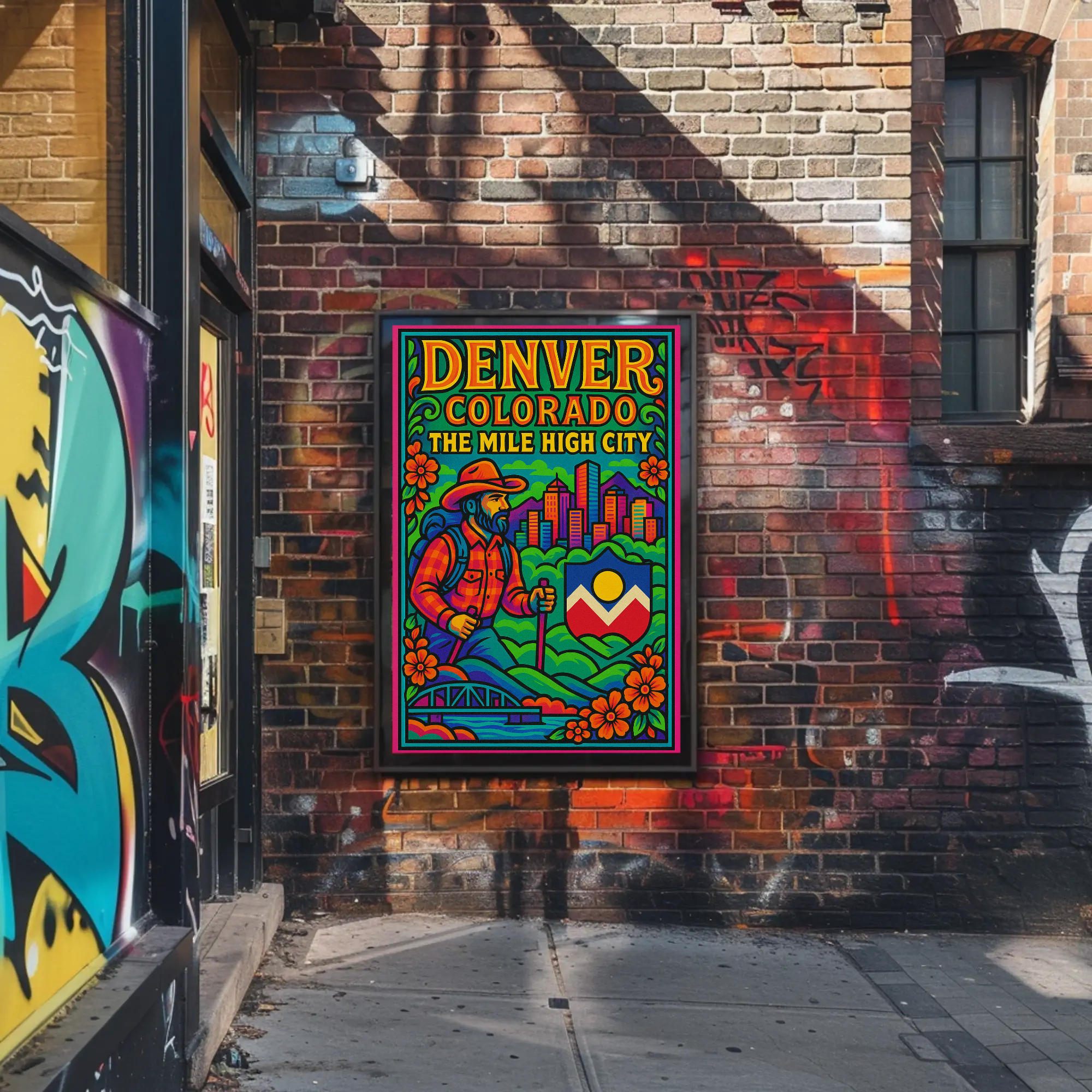 Denver's Vibrant Landscape Vintage Travel Poster