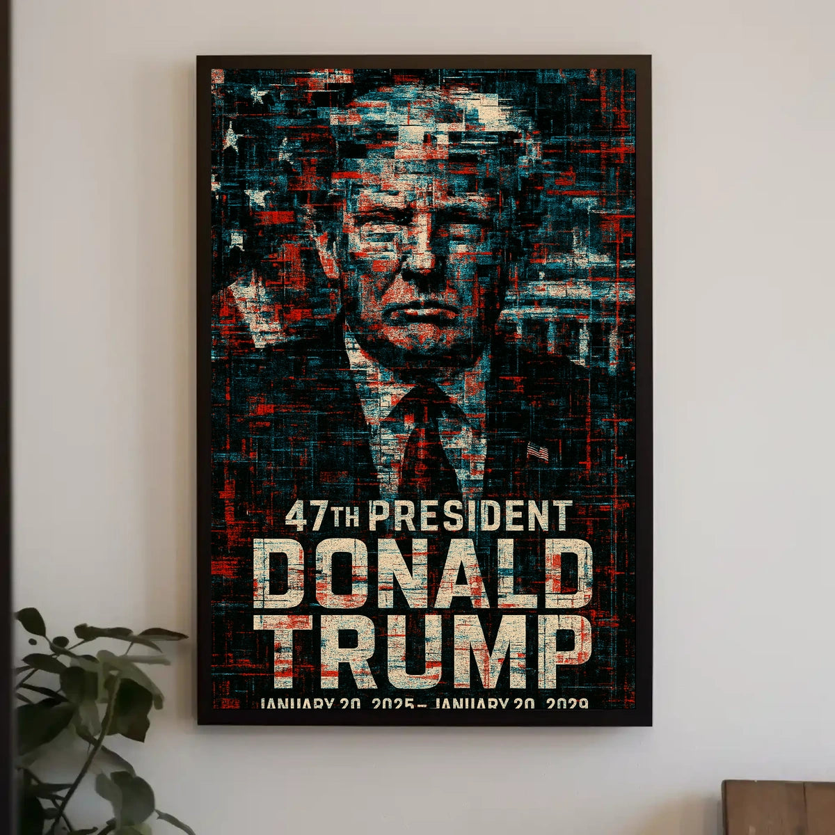 Donald Trump Mosaic Resilience Digital Painting Patriotism Collectors Edition Poster
