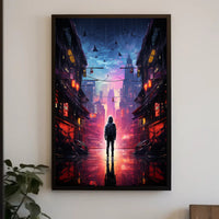 Neon Cityscape Poster